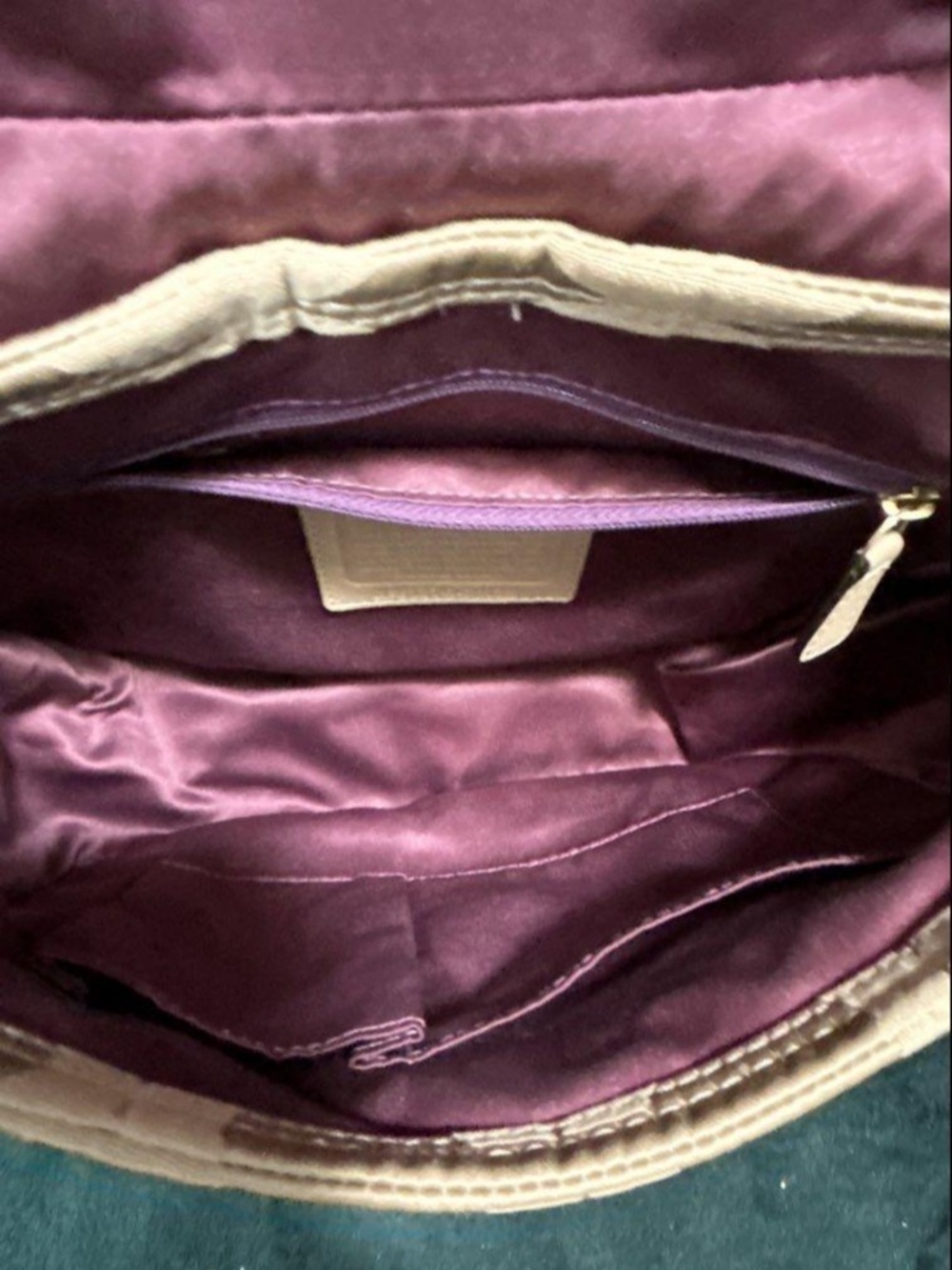 Coach Red Leather & Signature Canvas Madison Annabelle Shoulder Bag Satchel - Picture 8 of 10